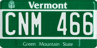VT license plate CNM466