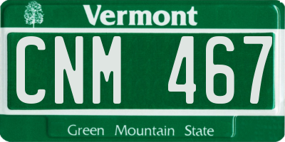VT license plate CNM467