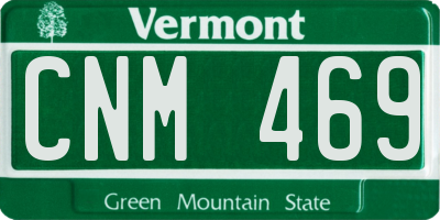 VT license plate CNM469