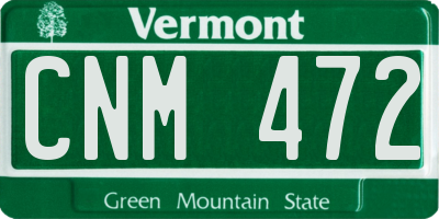 VT license plate CNM472