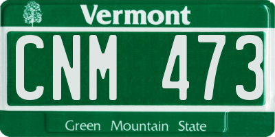 VT license plate CNM473