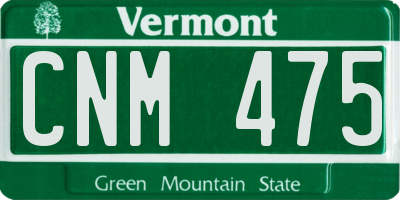 VT license plate CNM475