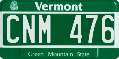 VT license plate CNM476