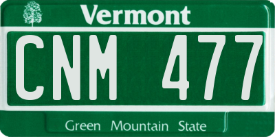 VT license plate CNM477