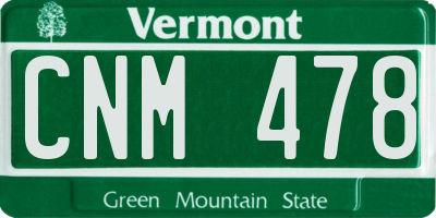 VT license plate CNM478