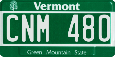 VT license plate CNM480
