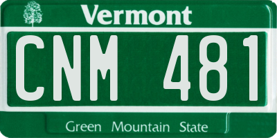 VT license plate CNM481