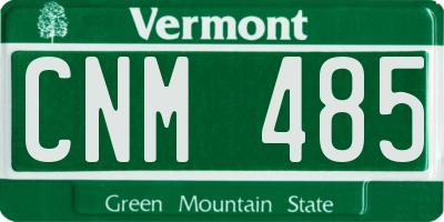 VT license plate CNM485