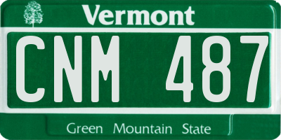 VT license plate CNM487