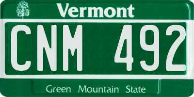 VT license plate CNM492
