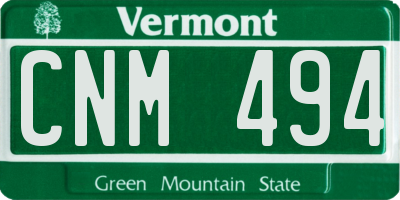 VT license plate CNM494