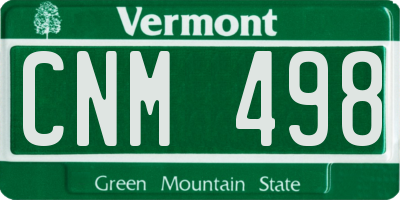VT license plate CNM498