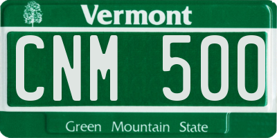 VT license plate CNM500