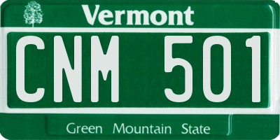VT license plate CNM501