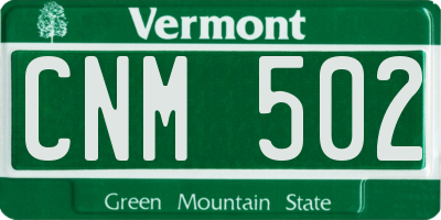 VT license plate CNM502