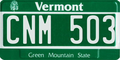 VT license plate CNM503