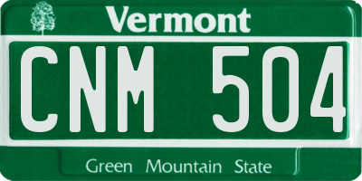 VT license plate CNM504