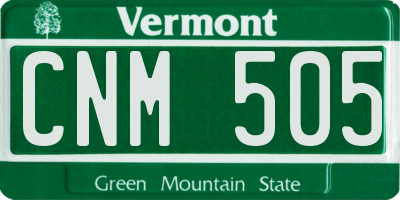 VT license plate CNM505