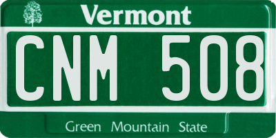 VT license plate CNM508