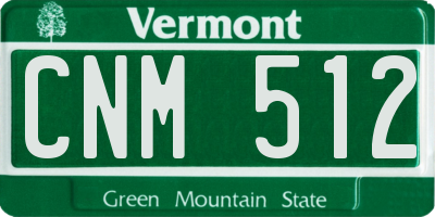 VT license plate CNM512