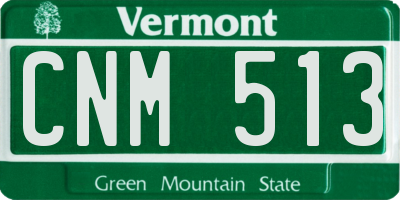 VT license plate CNM513