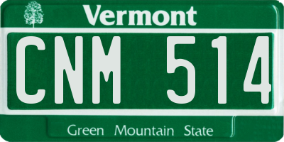 VT license plate CNM514