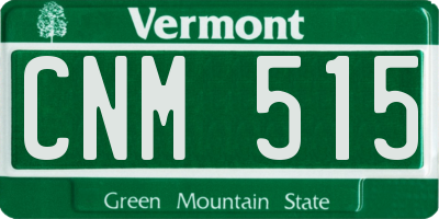 VT license plate CNM515