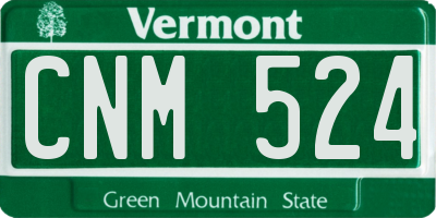 VT license plate CNM524