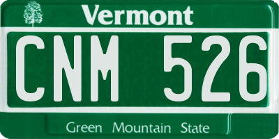 VT license plate CNM526