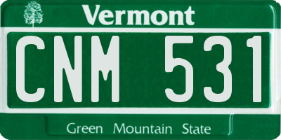 VT license plate CNM531