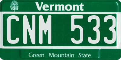 VT license plate CNM533