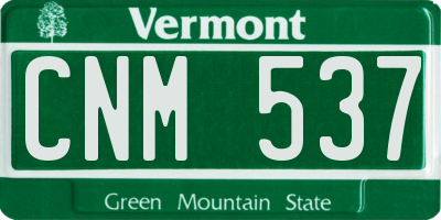 VT license plate CNM537