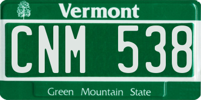 VT license plate CNM538