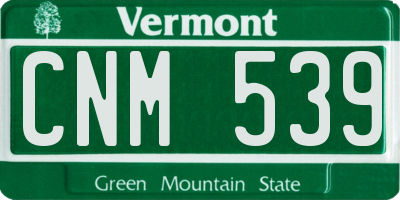 VT license plate CNM539