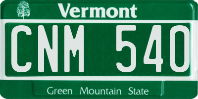 VT license plate CNM540