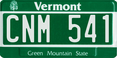 VT license plate CNM541