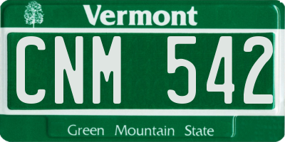 VT license plate CNM542