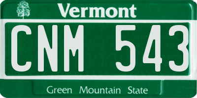 VT license plate CNM543