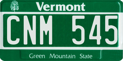 VT license plate CNM545