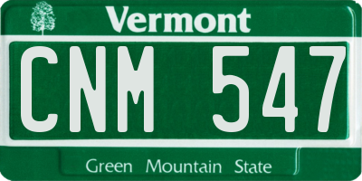 VT license plate CNM547