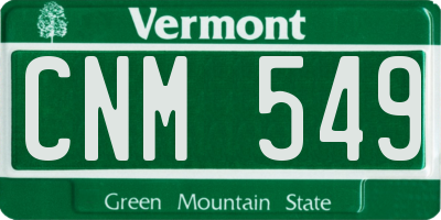 VT license plate CNM549