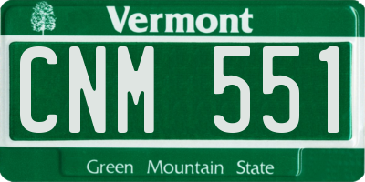 VT license plate CNM551