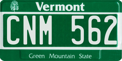 VT license plate CNM562