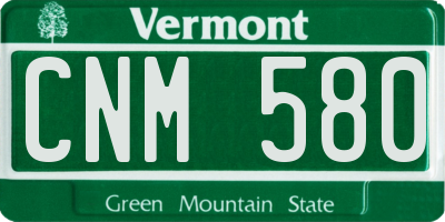 VT license plate CNM580