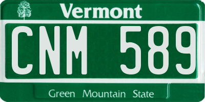 VT license plate CNM589