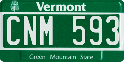 VT license plate CNM593