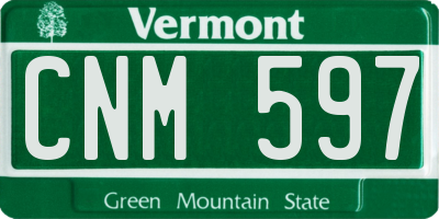 VT license plate CNM597