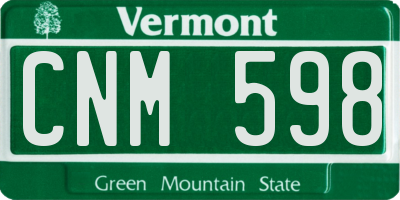 VT license plate CNM598