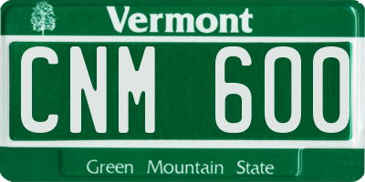VT license plate CNM600