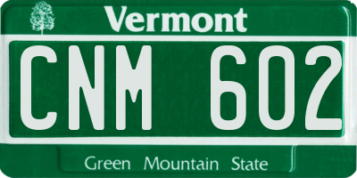 VT license plate CNM602